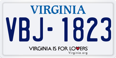 VA license plate VBJ1823