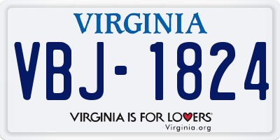 VA license plate VBJ1824