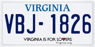 VA license plate VBJ1826
