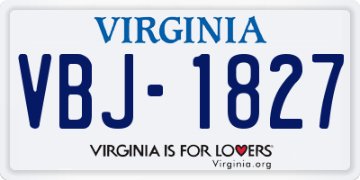 VA license plate VBJ1827