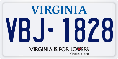 VA license plate VBJ1828