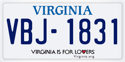 VA license plate VBJ1831
