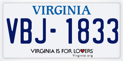 VA license plate VBJ1833