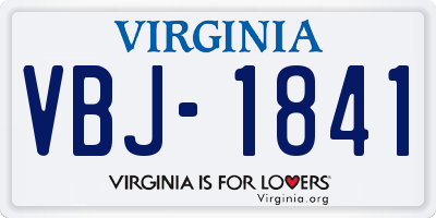 VA license plate VBJ1841