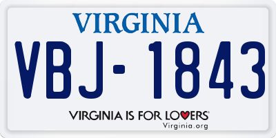 VA license plate VBJ1843