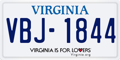 VA license plate VBJ1844