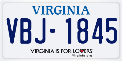 VA license plate VBJ1845