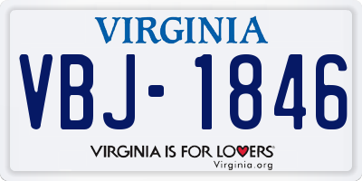 VA license plate VBJ1846