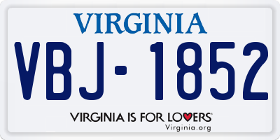 VA license plate VBJ1852