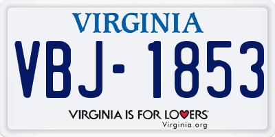 VA license plate VBJ1853