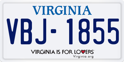 VA license plate VBJ1855
