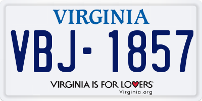 VA license plate VBJ1857