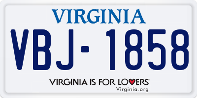 VA license plate VBJ1858