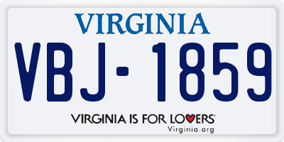 VA license plate VBJ1859