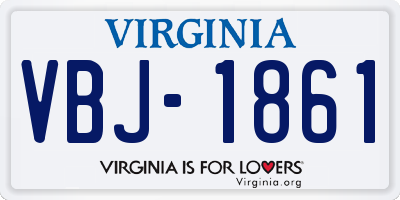 VA license plate VBJ1861