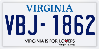 VA license plate VBJ1862