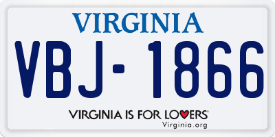 VA license plate VBJ1866