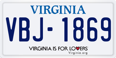 VA license plate VBJ1869