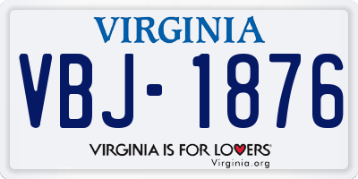 VA license plate VBJ1876