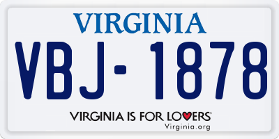 VA license plate VBJ1878
