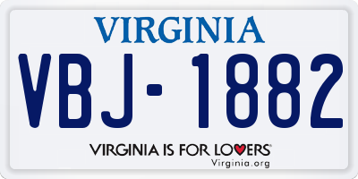 VA license plate VBJ1882