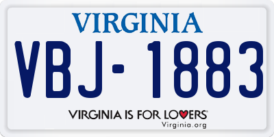 VA license plate VBJ1883