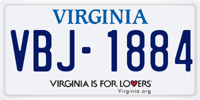 VA license plate VBJ1884