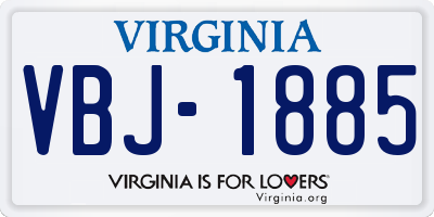 VA license plate VBJ1885