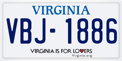 VA license plate VBJ1886