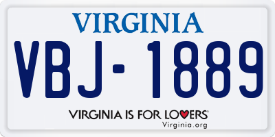 VA license plate VBJ1889