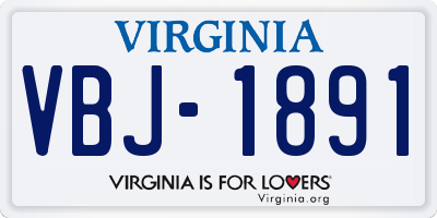 VA license plate VBJ1891