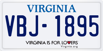 VA license plate VBJ1895