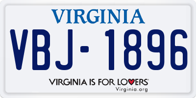 VA license plate VBJ1896