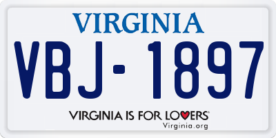VA license plate VBJ1897