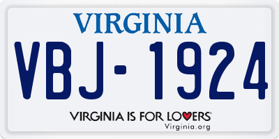 VA license plate VBJ1924