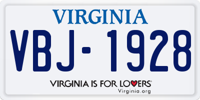 VA license plate VBJ1928