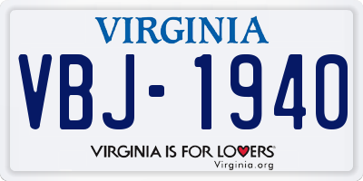 VA license plate VBJ1940