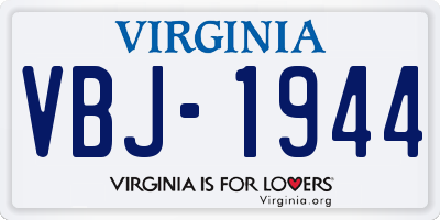 VA license plate VBJ1944