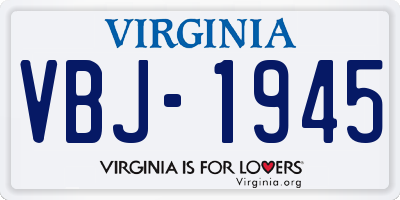 VA license plate VBJ1945