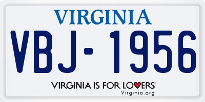VA license plate VBJ1956