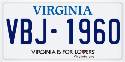 VA license plate VBJ1960