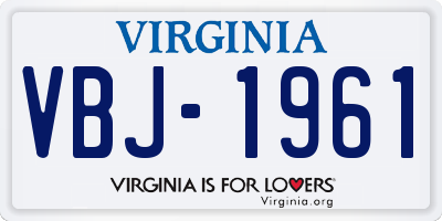 VA license plate VBJ1961