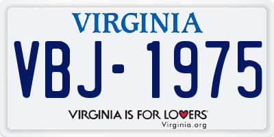 VA license plate VBJ1975