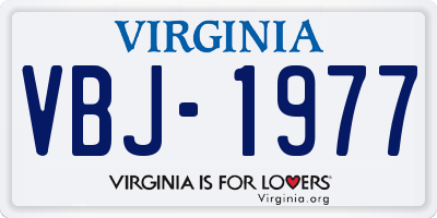 VA license plate VBJ1977