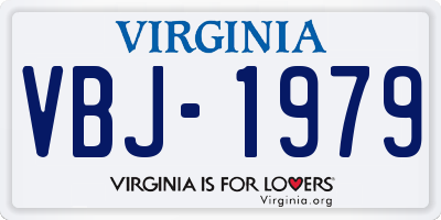VA license plate VBJ1979