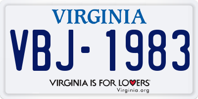 VA license plate VBJ1983