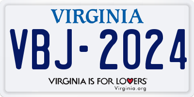 VA license plate VBJ2024
