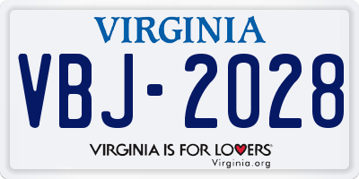 VA license plate VBJ2028