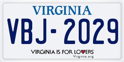 VA license plate VBJ2029