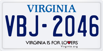 VA license plate VBJ2046